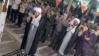 اقامه نماز ظهر و عصر در هنرستان علی ابن ابیطالب فهرج