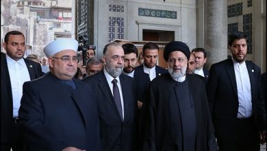 اقامه نماز رئیس جمهور ایران در مسجد جامع اموی
