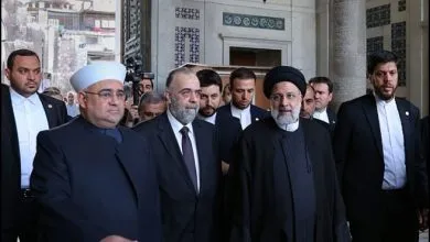 اقامه نماز رئیس جمهور ایران در مسجد جامع اموی
