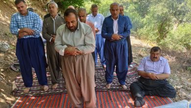 برگزاری نماز جماعت در نقطه صفر مرزی روستای گرماب شهرستان بانه