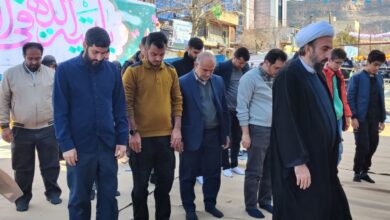 اقامه نماز در مراسم باشکوه نیمه شعبان استان ایلام