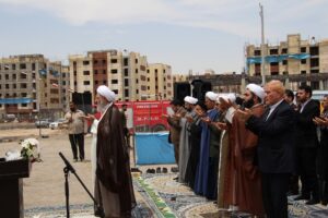 آیین کلنگ زنی اولین مسجد نهضت ملی مسکن قم برگزار شد