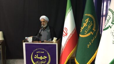 حضور مدیر ستاد اقامه نماز و ایراد سخنرانی و اقامه نماز در اداره جهاد کشاورزی کرمان