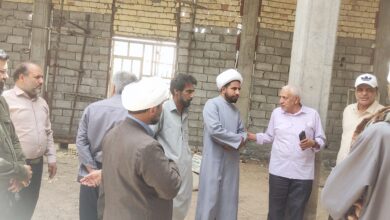 بازدید از مسجد در حال ساخت شهرستان ریگان