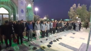 اقامه نماز جماعت در بین راهی های شهرستان نطنز اصفهان