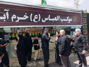 اقامه نماز و بازدید نماینده ولیفقیه از مواکب اربعین خرمآباد