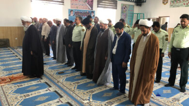 اقامه نماز وحدت بخش ادارات رفسنجان در مقر فرماندهی انتظامی شهرستان
